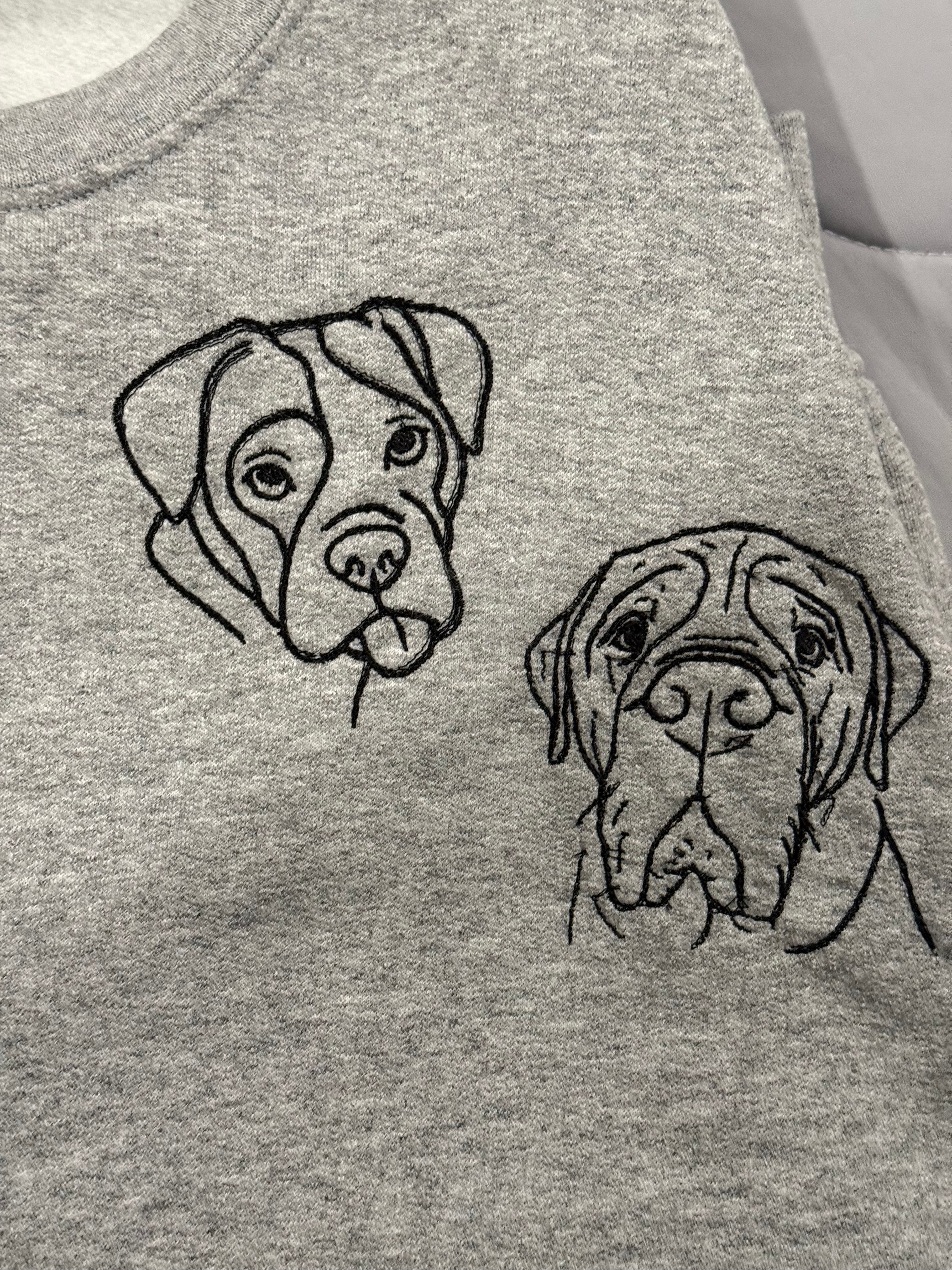Custom Dog Outline on Crewneck