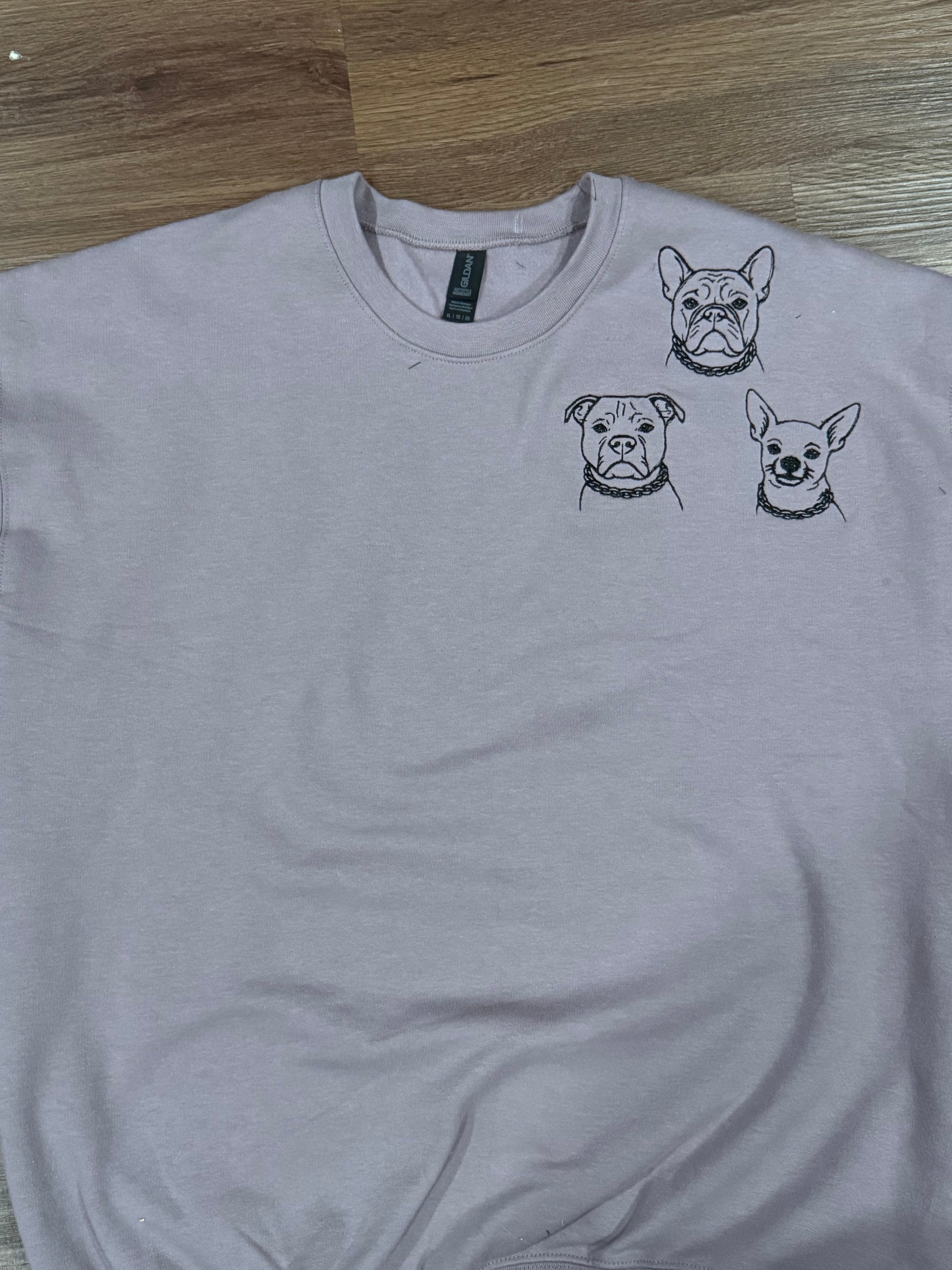 Custom Dog Outline on Crewneck